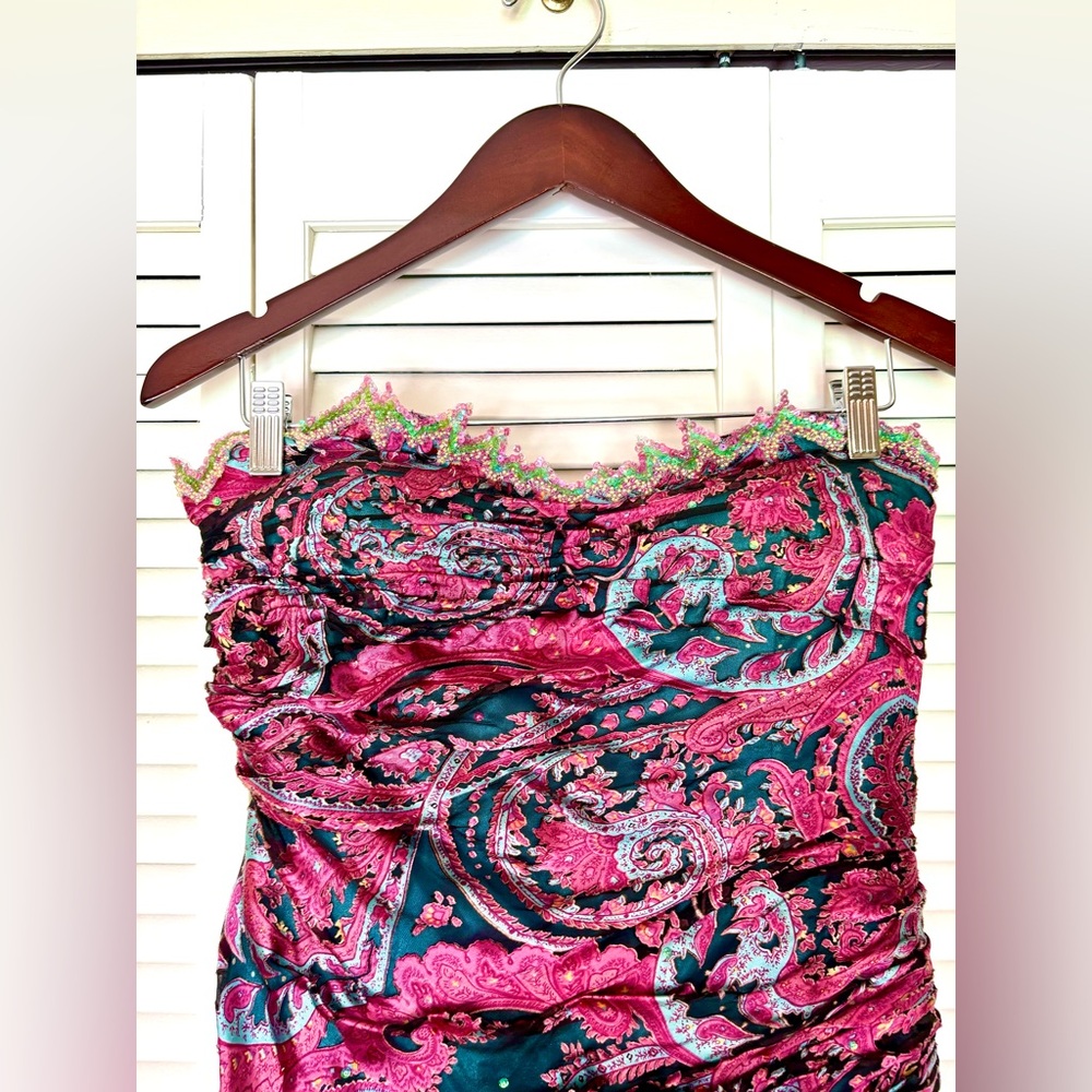 NWT Vintage Y2K Bob Mackie B’Zar Boho Paisley Beaded Dress Set 14/12 - Picture 10 of 13